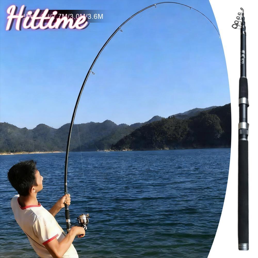 HITTIME 2.1–3.6M Retractable Long Casting คันเบ็ดไฟเบอร์กลาส Extra Hard Multi-ส่วน Sea Rod อุปกรณ์ตก