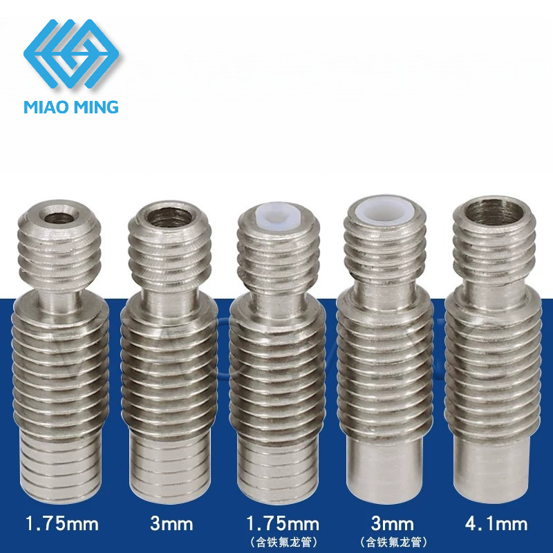 1pcs 3D เครื่องพิมพ์ V6 ความร้อน Hotend คอ 1.75/3.0/4.1 มม.Metal PTFE สแตนเลสระยะไกลหลอด MIAO MING