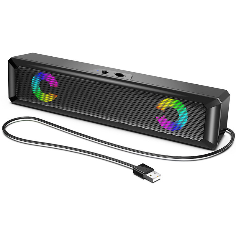 OEM ที่กําหนดเอง RGB สี ยูเอสบี คอมพิวเตอร์เสียงซับวูฟเฟอร์โน้ตบุ๊คลําโพงพีซีเกมลําโพง RGB แสงผล