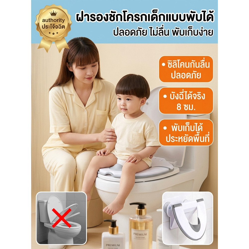 พร้อมส่ง 🔥เด็ก/ที่รองนั่งชักโครก  ที่รองนั่งชักโครกเด็ก พับเก็บได้ พลาสติก พกพาได้ ทำความสะอาดง่าย ใช้ในบ้านและแคมป์ปิ้ง ขนาดพับได้ ใช้ในการเดินทาง/ตั้งแคมป์ จัดส่งฟรี