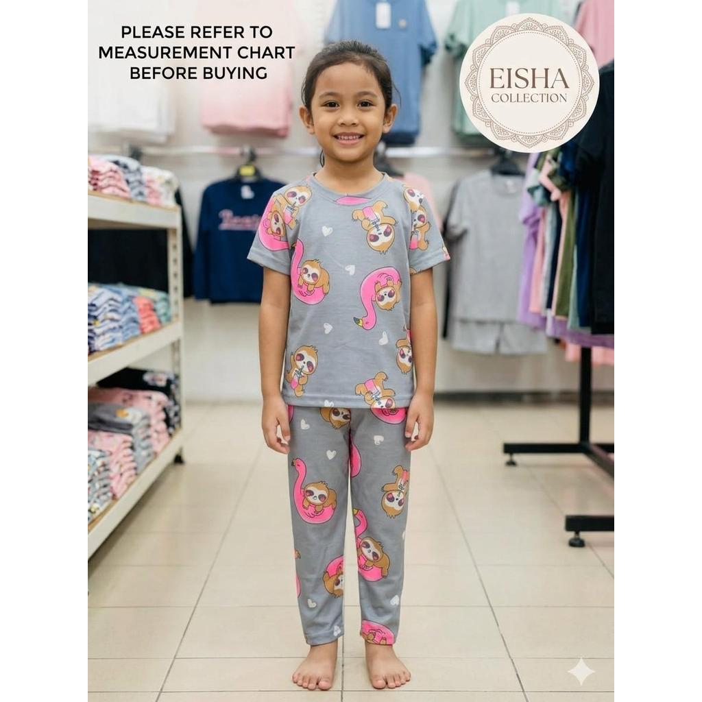 เสนอ sloth 2- 7Y Dondon เด็กทารก bigkids pijamas kain ผ้าฝ้าย sejuk viral mysha pijamas