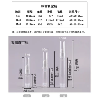 PACPAC ขวดสูญญากาศใส 5ml 10ml 15ml ขวดปั๊มเซรั่ม ครีม เครื่องสำอางพกพา PG15