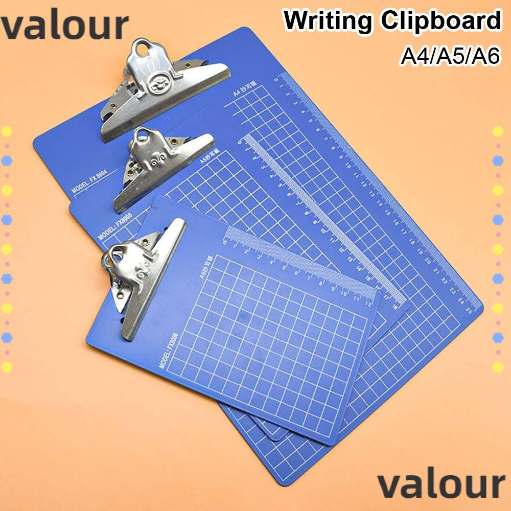 VALOUR คลิปบอร์ดเขียน 1 ชิ้น, กระดานแผ่นเขียนพลาสติกสีฟ้า, ทนทาน A4/A5/A6 คลิปแฟ้มจัดระเบียบรวบรวมหนังสืออุปกรณ์การเรียน