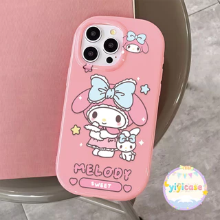 melodi น่ารัก การ์ตูนเคสสำหรับไอโฟน17pro 13 11 16promax กรณีมือถือขอบกลม case for iPhone 15 14 12 ProMax XS XR 6/7/8Plus