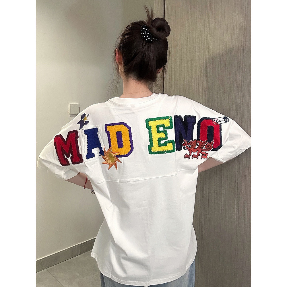 Top.basic เสื้อแฟชั่นผู้หญิงoversize สตรีทแฟชั่น โคตรนุ่ม เสื้อcotton ไม่หดตัวลาย เสื้อไม่ยับ ลาย "MAD ENO"