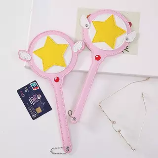 Flymesit Kawaii Cardcaptor Sakura Magic Wand ของเล่นการ์ดรถบัสผู้ถือบัตร Cerberus เจ้าหญิงสีชมพูน่ารัก Star Rod อะนิเมะของเล่น EN