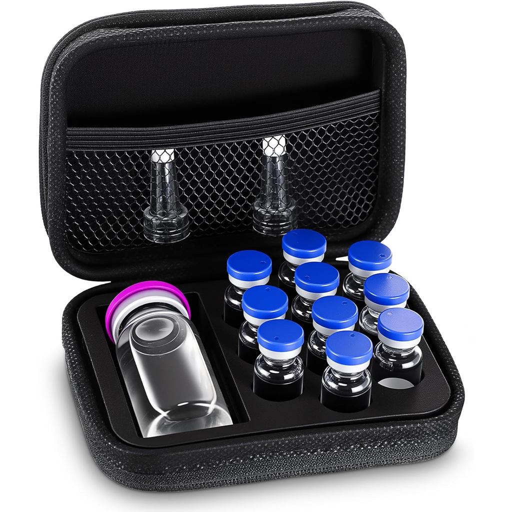 Qunclay Peptide Case Vial Storage 10 x 3ml + BAC & Case Holds Vials Water BAC Peptide GLP1, วัสดุ EV