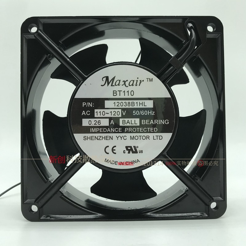 MAXAIR B110 12038B1HL 110V 0.26A12038 12CM ผ้าตกแต่ง