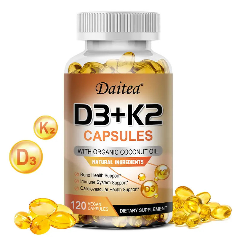 Vitamin K2 D3 Dietary Capsules - Bone Health, Immune System Health, Cardiovascular Health (30 60 120
