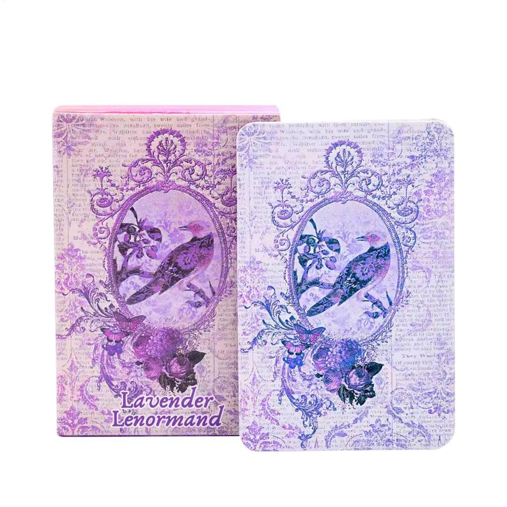 39 ชิ้น Seventh Sphere Lenormand Tarot เริ่มต้น Tarot Deck Tarotorial Guide เกมกระดานสีม่วง Oracle ก