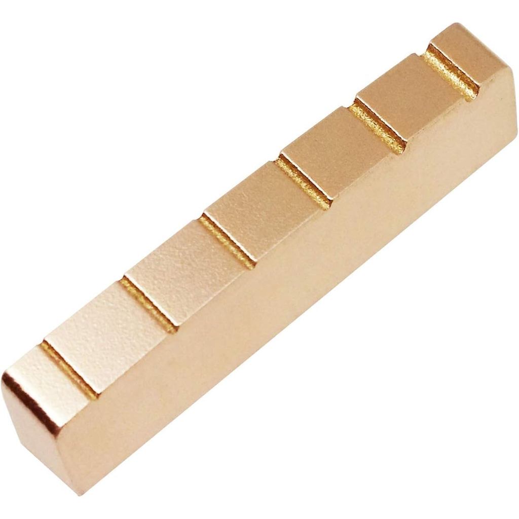 Guyker 43mm Guitar Nut - เปลี่ยนถั่วทองเหลืองล่วงหน้าเข้ากันได้กับกีตาร์เบสไฟฟ้า 6 สาย