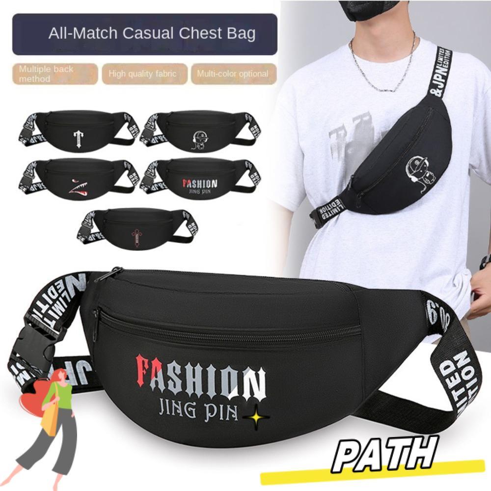 PATH กระเป๋าคาดหน้าอกผู้ชาย, กระเป๋า Messenger ผ้ามัลติฟังก์ชั่น, กระเป๋าคาดเอวกันน้ําแบบลําลองกลางแจ้ง