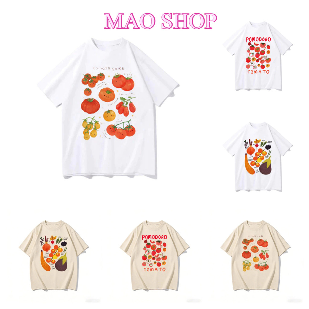COD✅ (จัดส่งในกรุงเทพฯ) MAO Shop เสื้อที่สไตล์เกาหลี เสื้อที่มีรูปการ์ตูนของผักและผลไม้ ins