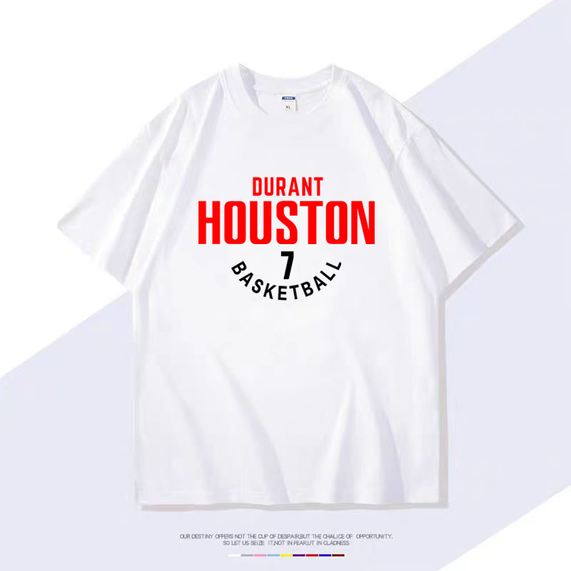Durant Houston 7 Basketball Mens T-Shirt NBA Basketball Shirt Cool Distro Mens Top Rocket