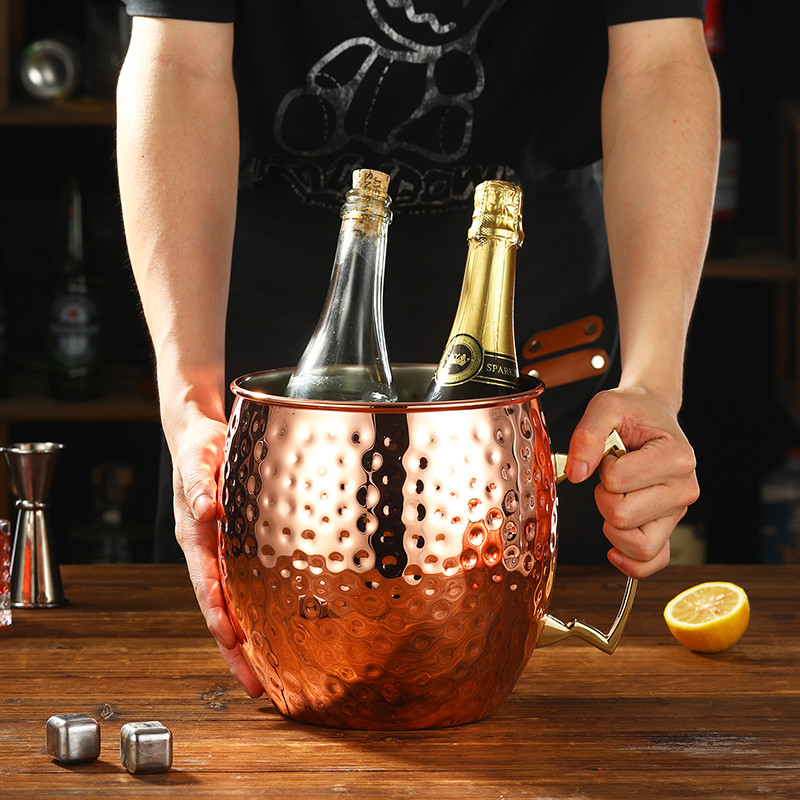 ขนาดใหญ่พิเศษ 5L Hammered Moscow Mule Mug Mega Mug Moscow Mule ถังน้ําแข็งแก้ว