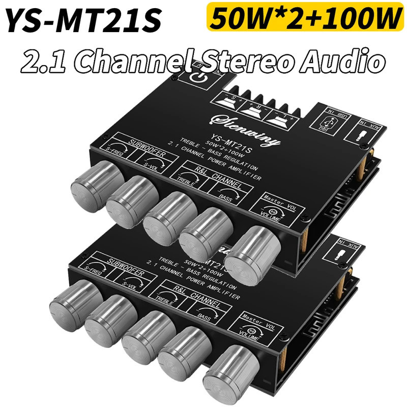 ZK-MT21 ซับวูฟเฟอร์ดิจิตอลเครื่องขยายเสียง AUX 12V 24V 2.1 ช่องสเตอริโอ Amp โมดูล 50WX2 + 100W บลูทู