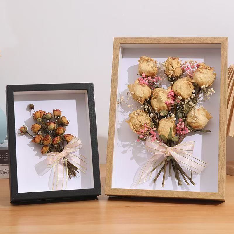 กรอบรูปดอกไม้แห้งDIY กล่องใส่ดอกไม้แห้ง สวยงามและสง่างาม กรอบรูปดอกไม้ ไม้สำหรับเก็บดอก สามารถใช้สำหรับการจัดวางได้