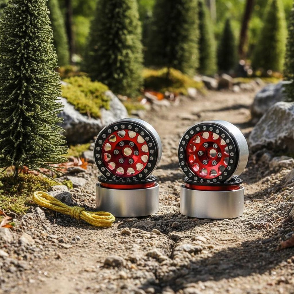 Heavy Duty 1.9 นิ้ว Beadlock ล้อ Hard Anodized อลูมิเนียม Beadlock ล้อ Hubs น้ําหนักเบาอัพเกรด