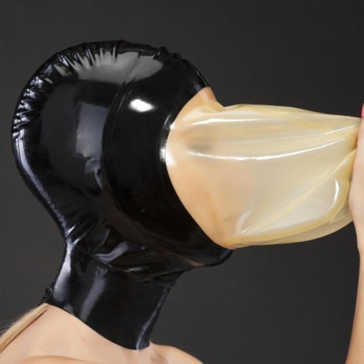 Latex Headgear Latex Mask พร้อมคอสเพลย์เล่นตามบทบาทซิป