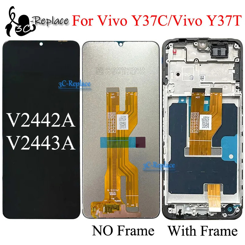 สีดํา 6.74 นิ้วสําหรับ VIVO Y37C V2442A Vivo Y37T V2443A จอแสดงผล LCD Touch Screen Digitizer แผงเปลี