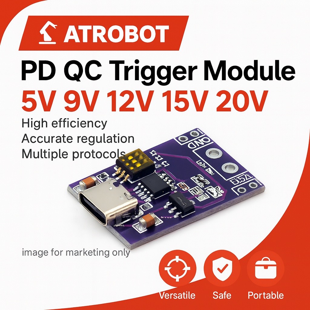 PD QC AFC Quick Charge Trigger โมดูลทดสอบชาร์จเร็ว เลือกแรงดัน 5-20V โปรโตคอลครบสำหรับช่าง