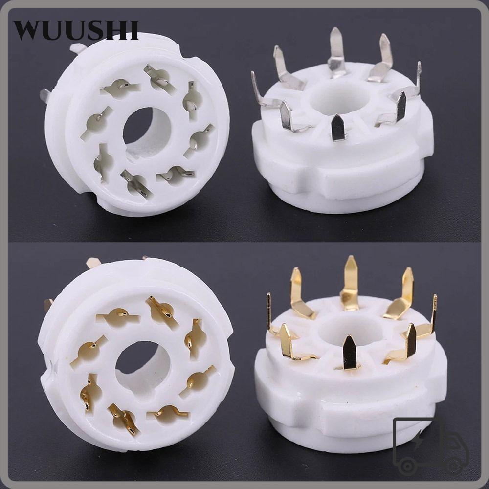 WUSHI 1 ชิ้นเซรามิคซ็อกเก็ต, Octal 8Pin K8A ฐานวาล์ว, GZC8-Y GZC8-Y-2 ดีบุก-Plated DIY PCB Mount สํา