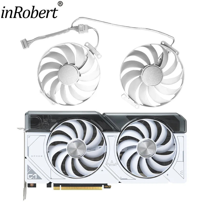 เปลี่ยนพัดลมการ์ดวิดีโอสําหรับ ASUS RTX 4070 12GB DUAL WHITE OC 95MM RTX4070 กราฟิกการ์ดพัดลมระบายคว