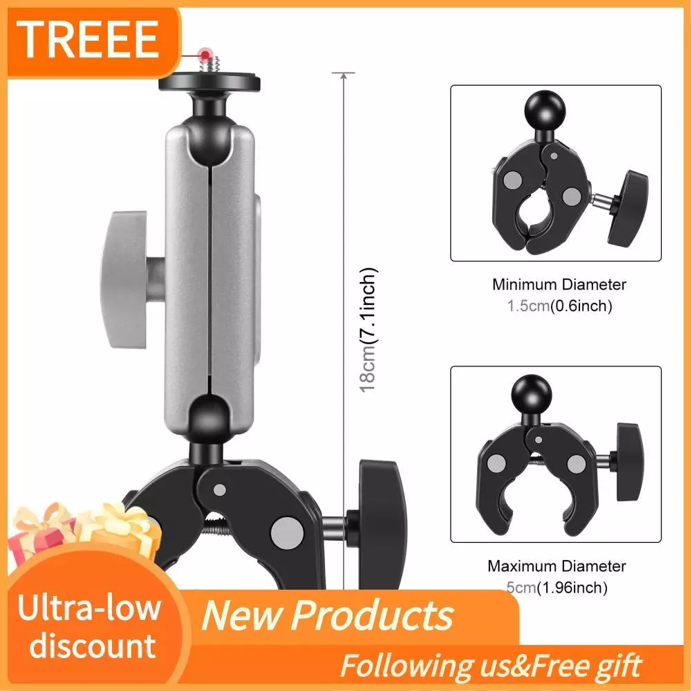 PULUZ PU867B ตัวยึดกล้องติดแฮนด์จักรยาน อะลูมิเนียม สำหรับ GoPro DJI HERO 11/10/9/8/7 Insta360