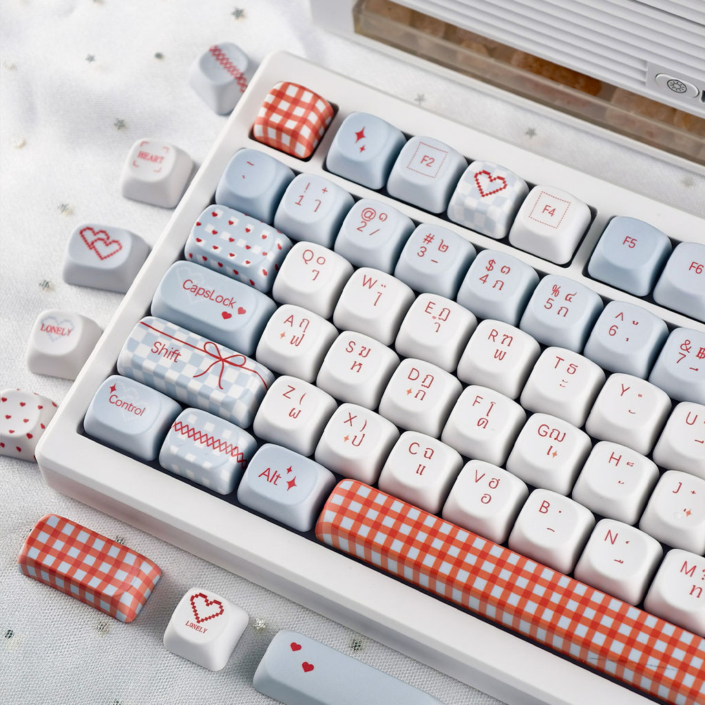 Thai Keycap MAIMOOO Sweet Kiss Keycap MOA/Cherry Profile 120 คีย์ PBT Dye Sublimation Aula F75 Fante
