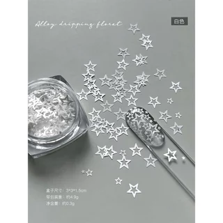 ใหม่ Hollow Five-pointed Star อุปกรณ์ทําเล็บผสม Strobe Star เลื่อมตกแต่งเล็บ Patch วัสดุแพคเกจ