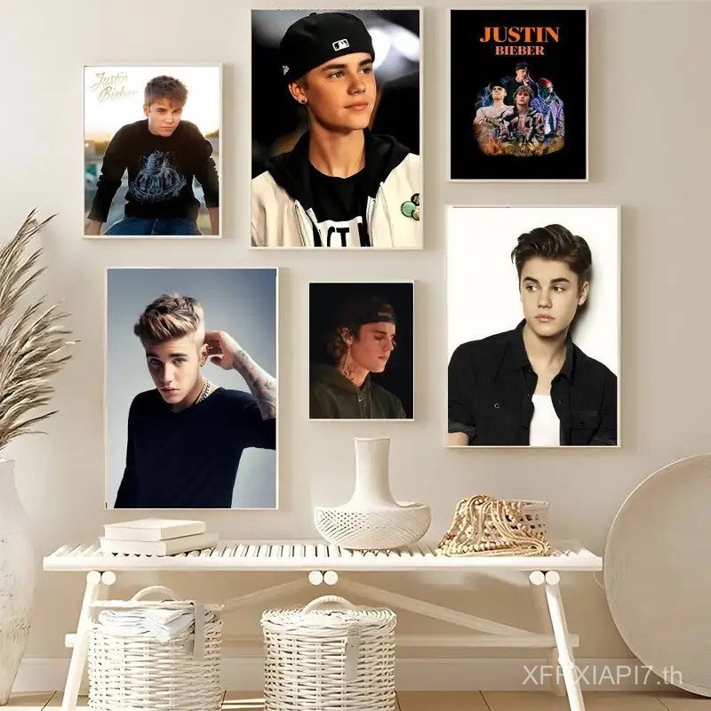 แฟชั่น J-Justin B-BieberS โปสเตอร์ HD คุณภาพ Wall Art Retro โปสเตอร์สําหรับ Home Room Wall Decor Kaw