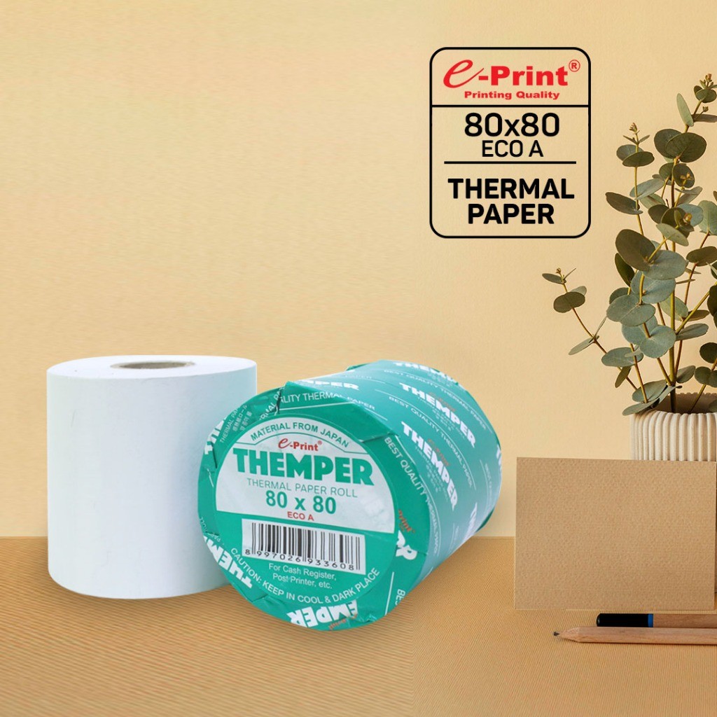 ม้วนกระดาษเทอร์มอล 80x80 มม. ECO