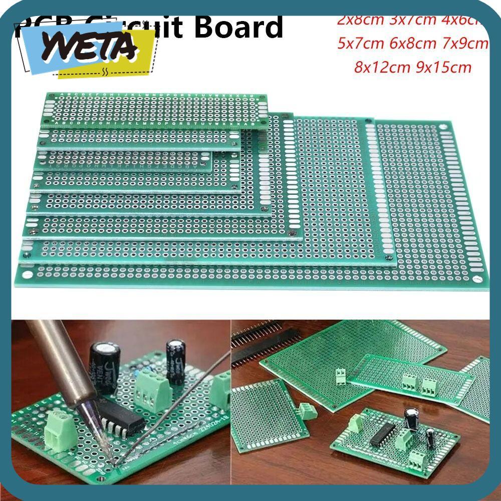 YVETA 1 ชิ้น PCB Board, 2x8 3x7 4x6 5x7 6x8 7x9 8x12 9x15 ซม. Universal Prototype Board, Tin-plated 