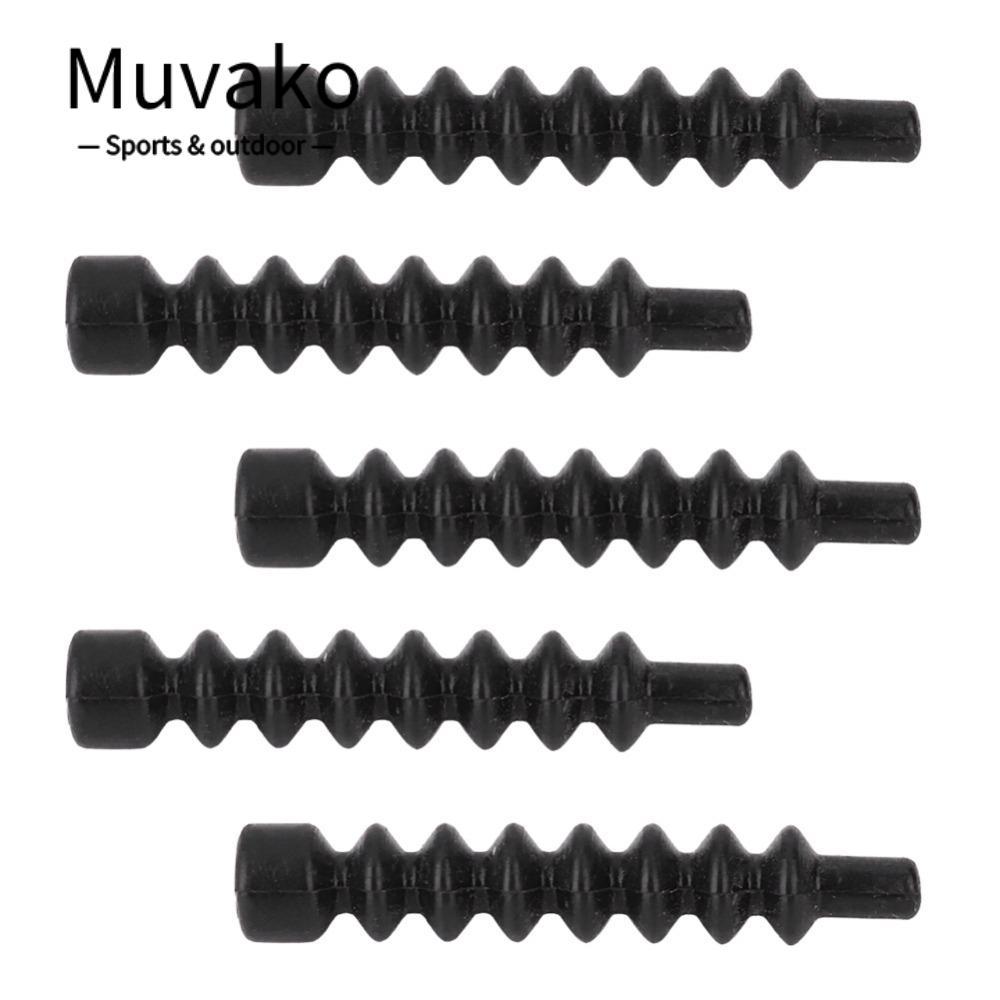 MUVAKO 5 ชิ้น Bike V Brake Boot, ยางกันน้ํา V สายเบรค Boot, ทนทานติดตั้งง่ายสีดําป้องกันท่อแขนซ่อมจั