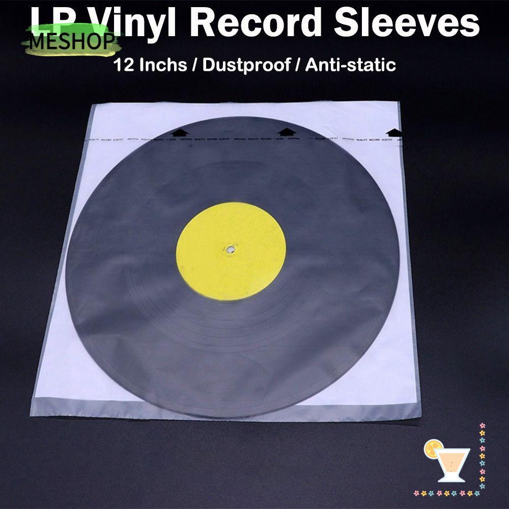 MESHOPTH LP Vinyl Record Cover, White 12 นิ้วไวนิล Records Sleeve, Resealable Record Protection