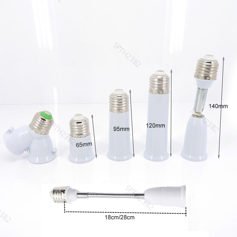 6 ขนาดยืดหยุ่นหลอดไฟ LED ฐาน E27 ถึง E27 อะแดปเตอร์ขยาย AC power ซ็อกเก็ตสกรูผู้ถือ Converters อะแดปเตอร์โคมไฟ TH18B1