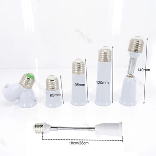 E27-E27 อะแดปเตอร์ 9 ซม.12 ซม.28 ซม.E27 ถึง E27 ซ็อกเก็ตหลอดไฟ LED ฐานสกรู Extension AC power ผู้ถือ Converter ยืดหยุ่น TH23B2