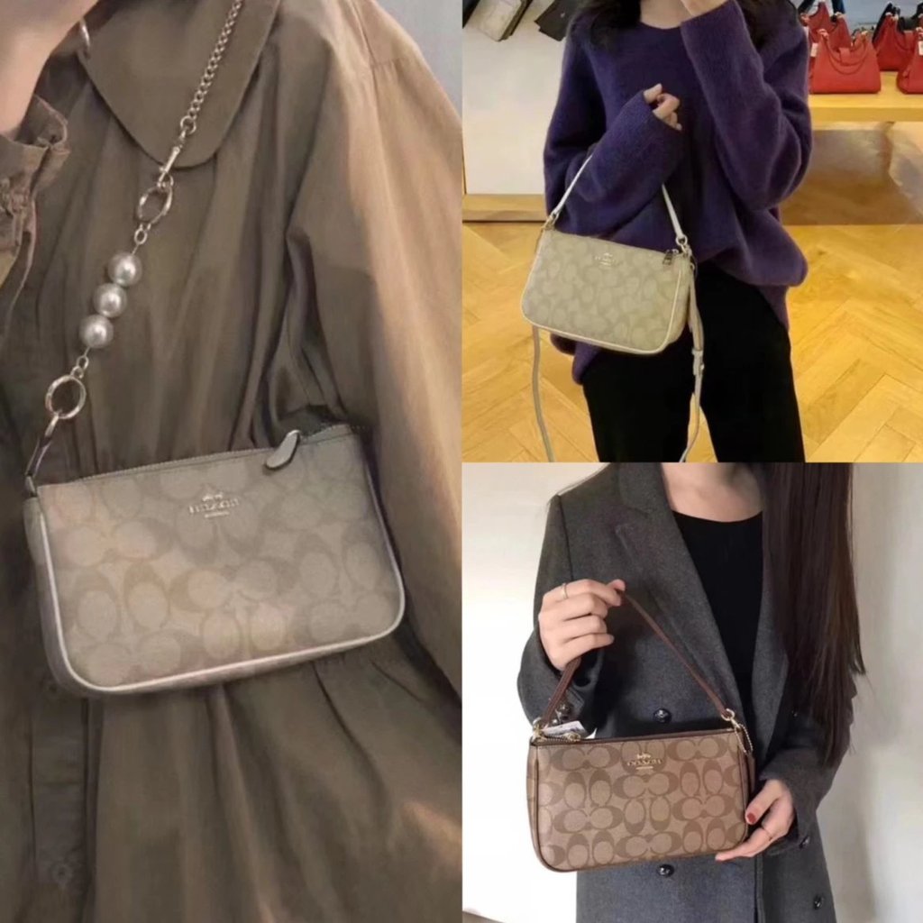 พร้อมส่ง Coach Underarm Bag Coach Female Bag 3308 Female Bag F58321 36674 Mahjong Bag Shoulder Messe