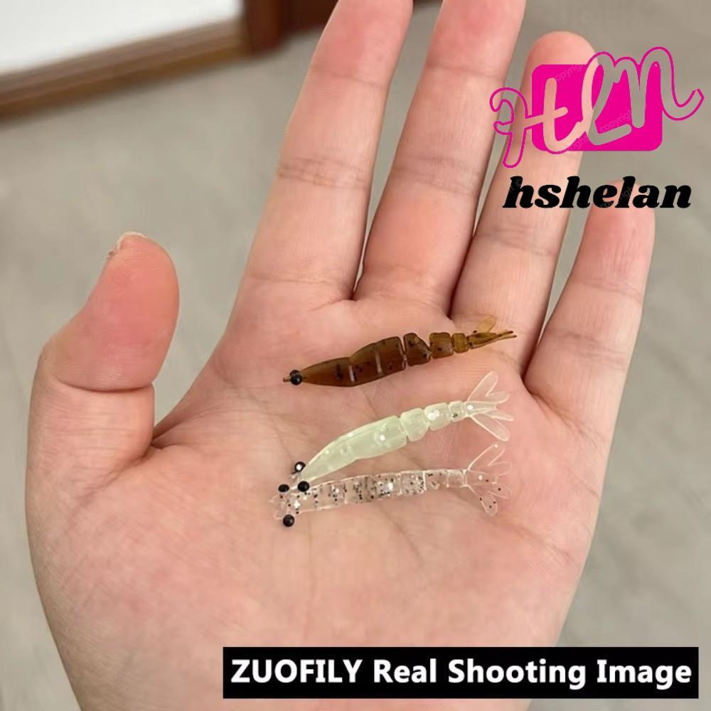 HHSHELAN 20 ชิ้น/กล่อง Luminous กุ้ง Swimbaits, 4 ซม.ความยาว Luminous Design Glowing Fishing Lure, Pesca Glowing Effect ซิลิโคนอ่อนนุ่ม 0.45g น้ําหนักปลาคาร์พเหยื่อตกปลาตกปลากลางคืน