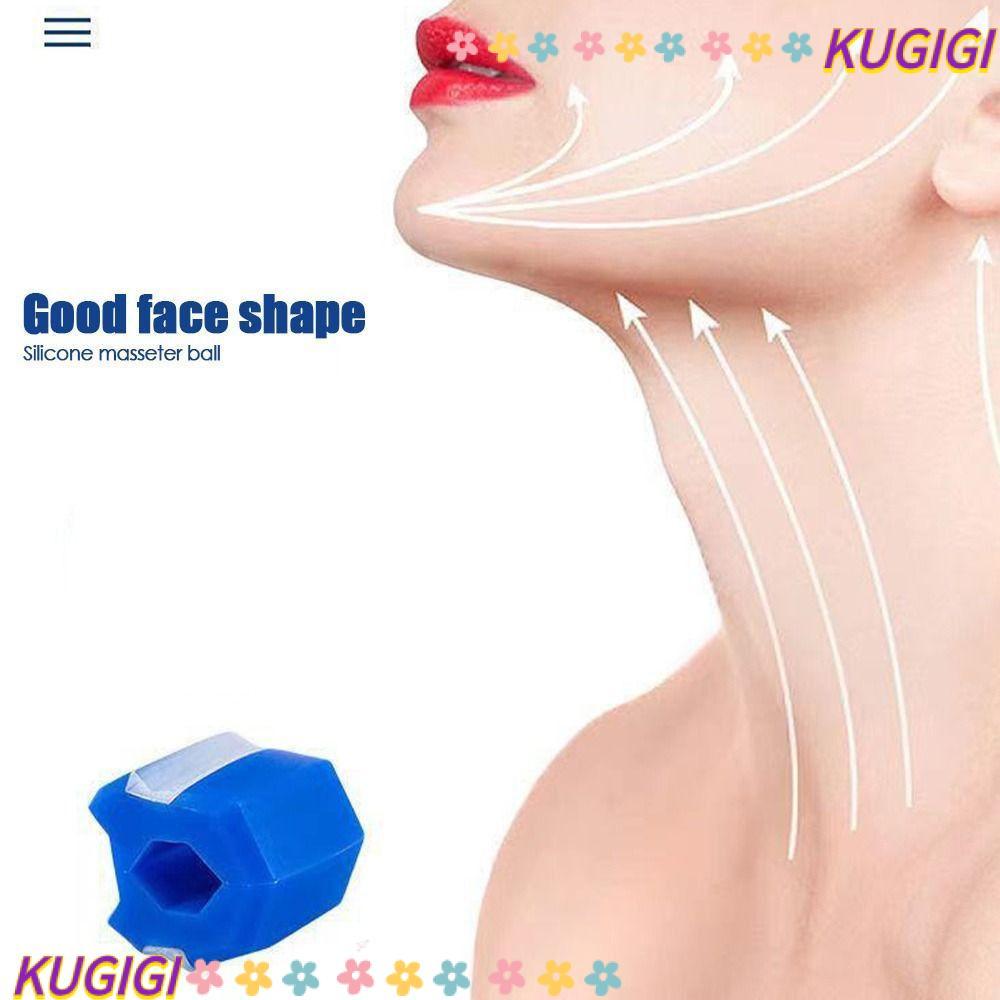 เทรนเนอร์ KUGIGI Jawzr, เครื่องออกกําลังกายขากรรไกรต่อต้านวัยเกรดอาหาร, ซิลิโคนสีดําสีแดงสีฟ้า Jawli