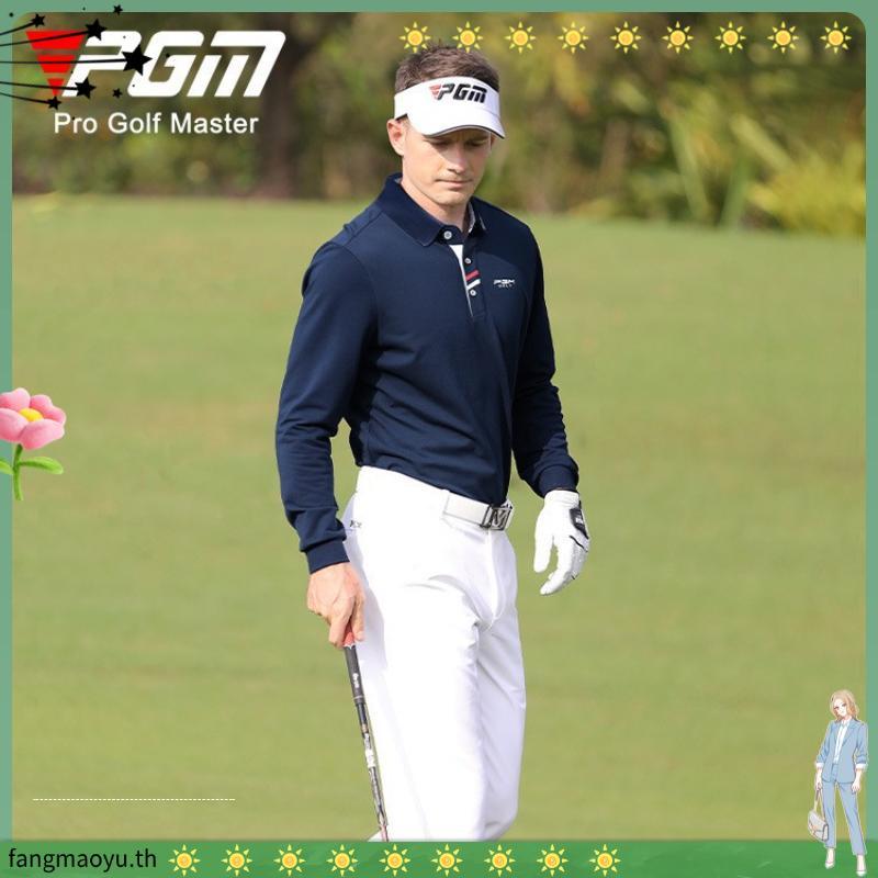 Pgm เสื้อโปโลแขนยาว คอปก กันลม ระบายอากาศ เหมาะกับใส่เล่นกอล์ฟ ฟิตเนส สําหรับผู้ชาย