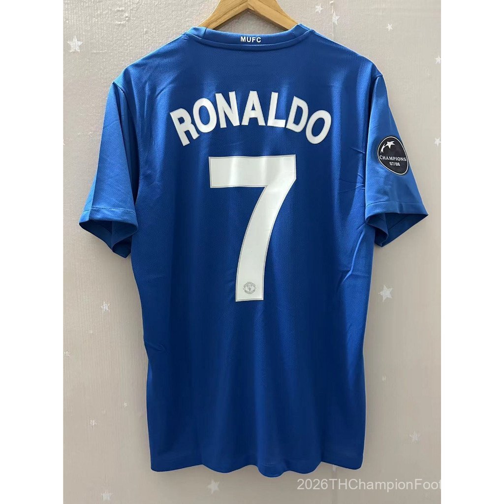 Retro SSS+2008-09 แมนเชสเตอร์ ยูไนเต็ด คุณภาพสูง 3A เสื้อฟุตบอลย้อนยุคที่กําหนดเอง RONALDO 4FZT