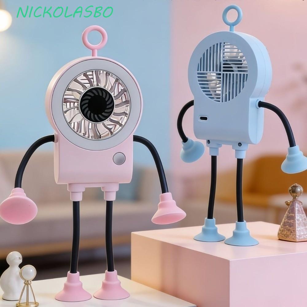 CORAZOKIS พัดลมถ้วยดูดหุ่นยนต์,จอแสดงผลดิจิตอลเงียบการทํางานพัดลม USB แบบพกพา,สร้างสรรค์ยืดหยุ่น Bendable USB ชาร์จ 5 ความเร็วปรับ Mini Sucker พัดลมใช้ทุกวัน
