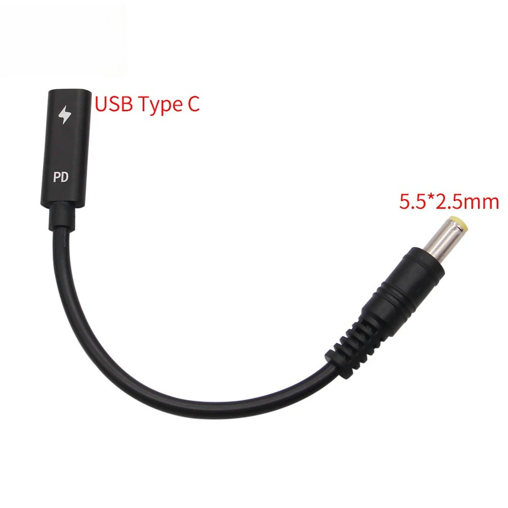 USB 3.1 ประเภท C USB หญิง DC 5.5*2.5 มม. 5.5* 2.1 ชาย Power Charger อะแดปเตอร์ Connector Adaptor สําหรับ Lenovo Asus HP Dell PD
