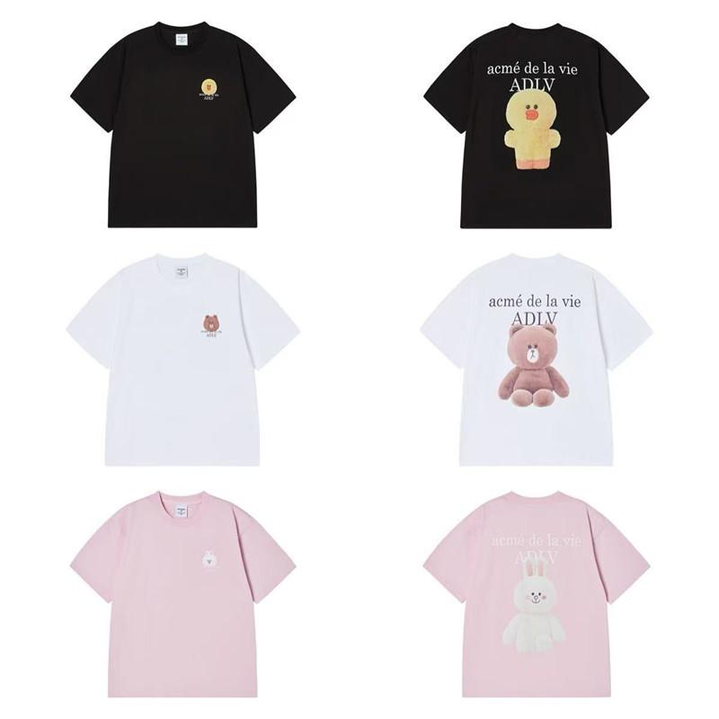 เสื้อยืดผ้าฝ้ายแฟชั่นขนาดใหญ่ผู้ชายและผู้หญิงเสื้อลายการ์ตูนฤดูร้อนหลวมเสื้อแขนสั้น