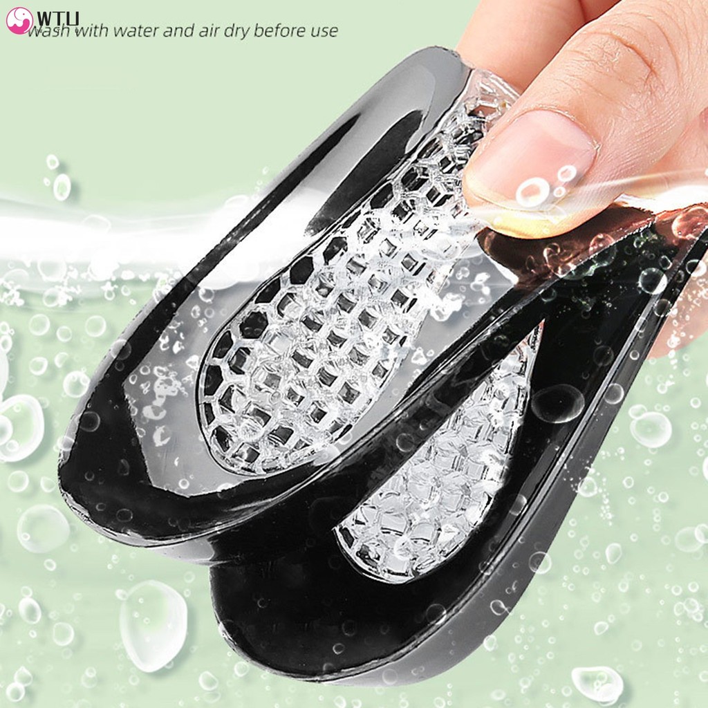 Heel Cups Insert ทนทาน SEBS Soft Cushioning โครงสร้างรังผึ้งสําหรับผู้หญิง Shock Absorption Arch Sup