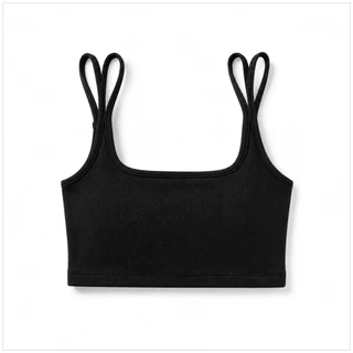 💥LoveIs Bra💥 (N1156) 🌟 Crop Bra สายคู่ ผ้าร่อง มีฟองน้ำในตัว ใส่สบาย