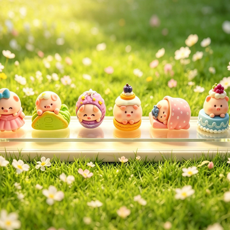 6 ชิ้นขนมผลไม้ลูกหมูปาร์ตี้ 3D เรซิ่น Charms สําหรับ DIY888
