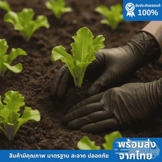 (100PCS)ถุงมือยางไนไตร แท้ ถุงมือไนไตร ไม่มีแป้ง S/M/L/XL ชนิดไม่มีแป้ง อเนกประสงค์ สัมผัสอาหารได้ พร้อมส่งราคาถูกที่สุด