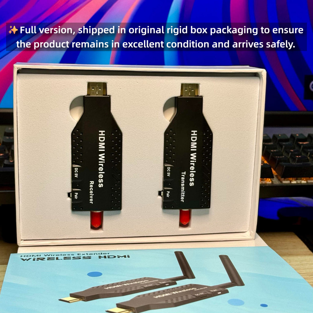 เครื่องขยายสัญญาณ HDMI ไร้สาย 50M 5.8GHz 1080P WiFi หน้าจอส่งสัญญาณ สําหรับกล้อง แล็ปท็อป พีซี ไปยังทีวี โปรเจคเตอร์ ราคา ถูกที่สุด ดีลบีเคเค แกลเลอรีภาพที่ 7